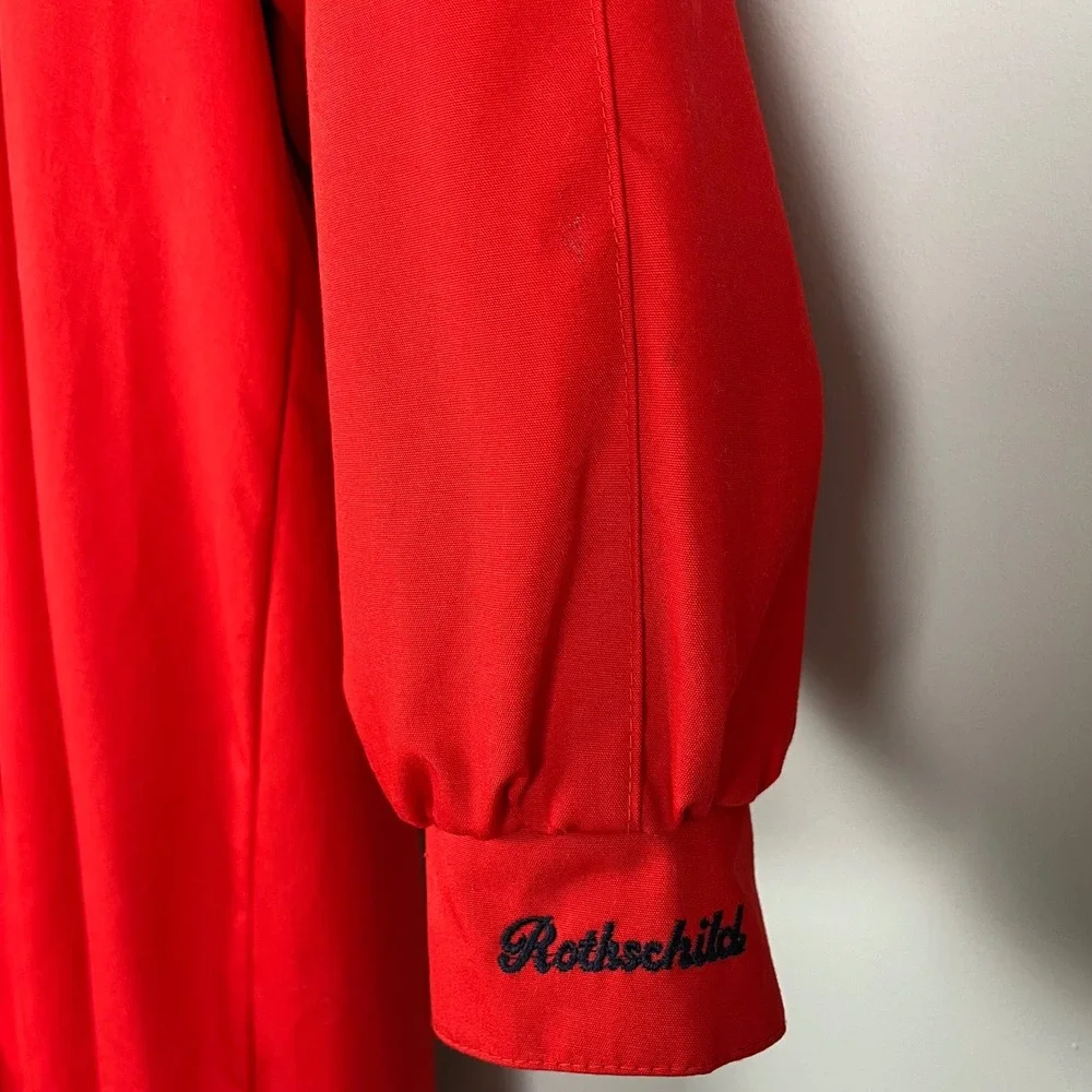 Rothschild Girls Red Hooded Dress Coat Plaid Trim Faux Fur Lined Size 12 Vintage